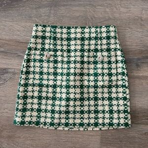 Zara Green Tweed Skirt (NWOT)
